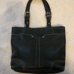 Coach Hamilton Black Pebbled Leather Bag